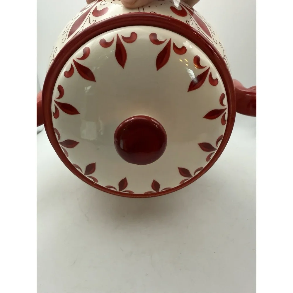 Vintage Nonni's Hand Painted Ceramic Lidded Ginger Jar Canister Tuscan 10